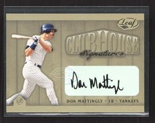 2002 Leaf Don Mattingly Clubhouse Signatures Auto Autograph Gold /25 TV7101