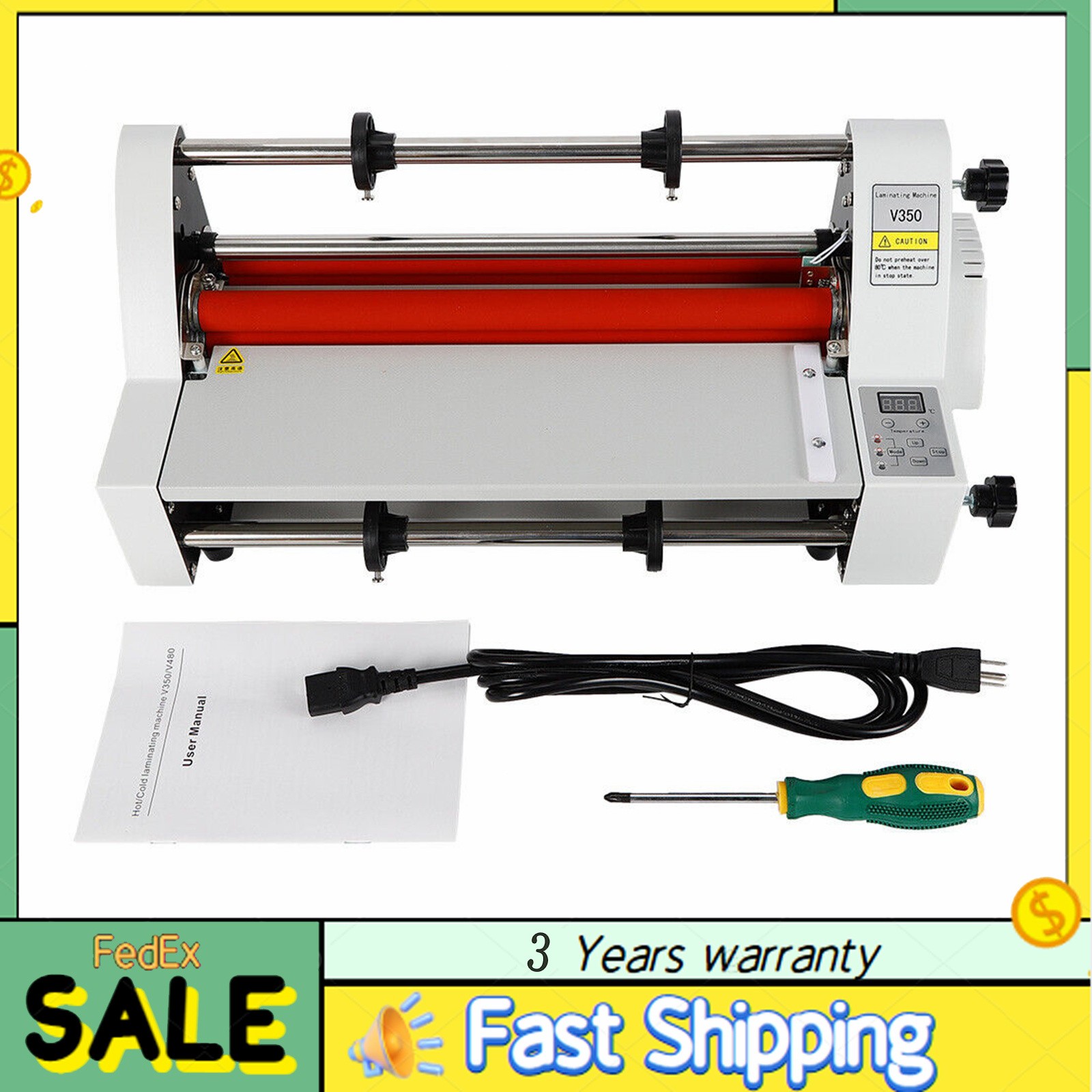 Hot Cold Roll Laminator Single + Dual Sided Digital Display Laminating Machine.