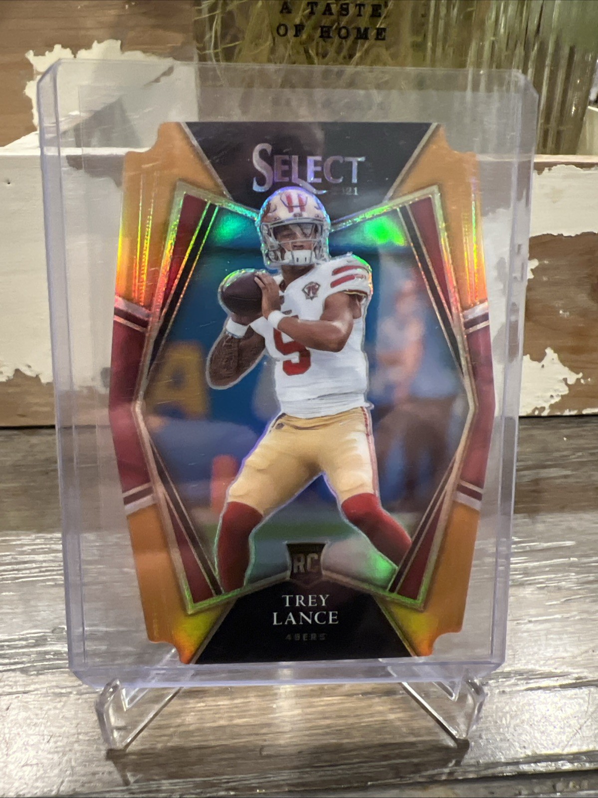2021 Select Trey Lance RC Premier Level Orange Die Cut /249 49ers A14