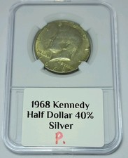 1968-D Kennedy Half Dollar - 40% Silver - 50 Cents USA - Denver Mint - 0.1479oz
