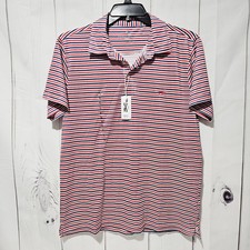 Simply Southern Outfitters Polo Shirt L Golf Performance Stripe Red Blue White