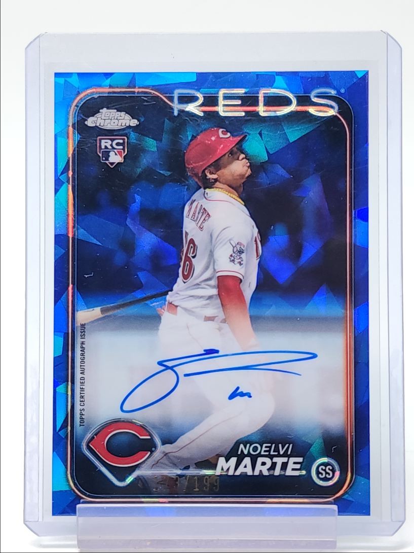 NOELVI MARTE 2024 TOPPS CHROME SAPPHIRE ROOKIE AUTOGRAPH RC AUTO /199 Q2101