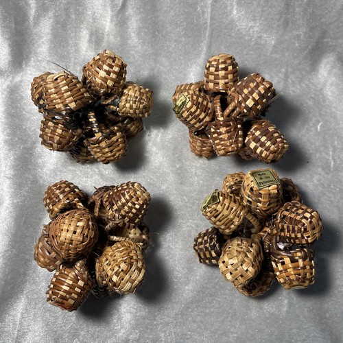 Miniature Handmade Woven Rattan Flower Baskets Made in The Philippines Lot of 10 - Picture 5 of 11