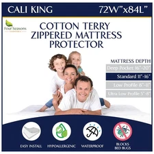 Zippered Waterproof Mattress Encasements - Hypoallergenic Mattress Protector