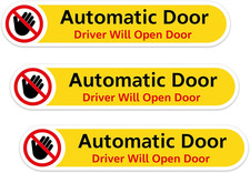 3 Pack Automatic Door Sticker, 5" X 1" Waterproof Vinyl Stickers, Caution Sticke