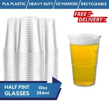 Heavy Duty Clear Plastic Pint Glasses Disposable Pint Cups Party Reusable