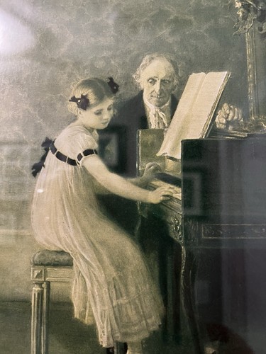 Jules-Alexis Muenier “Piano Lesson” Photolithograph Print Wooden Gilded Frame - 第 2/12 張圖片