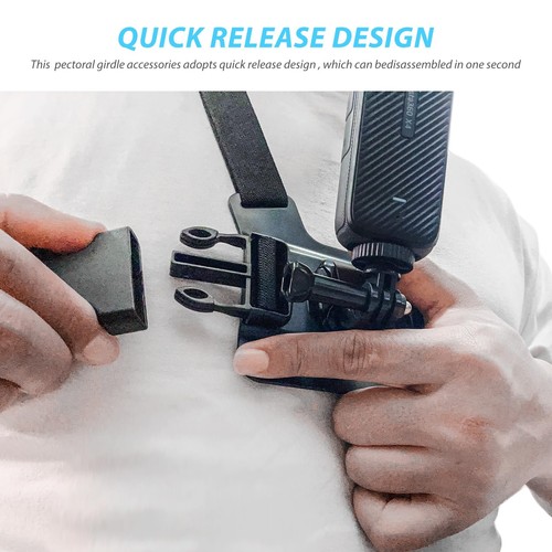 Adjustable Chest Mount Harness for Insta360 X5 X4 X3 X2 X ACE Pro ONE Black - Picture 5 of 7
