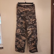 Quicksilver Boys Size 12/26 Cargo Pants Camouflaged Hunting Hiking
