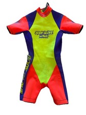Vintage Body Glove Wetsuit Neon Retro Damaged Shark Attack Costume 80s 90s