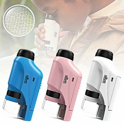 Handheld Pocket Microscope Science Toys Educational Kit LED for Kids Portable