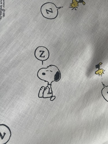 Vintage 1958 Snoopy&Woodstock Baumwoll/Poly Stoff 125 cm breit x 1,5 m lang unbenutzt - Bild 3 von 8