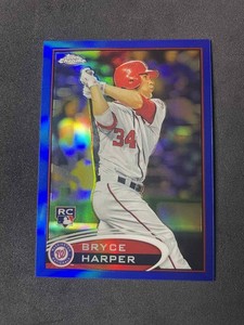 2012 Topps Chrome Bryce Harper Blue Refractor RC /199 Phillies #196