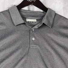 PGA Tour Men's XL Gray Fine Stripe Golf Polo Airflux