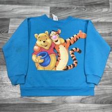 Vintage Disney Winnie The Pooh Tigger Sweatshirt Youth M 7/8 Blue Kids 90s