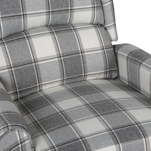 Sillón reclinable de tela blanco y gris - Imagen 5 de 7
