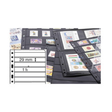 Lighthouse VARIO 8S Black 8-Pocket Pages 5 Pack- Standard Stamp Row Sheets