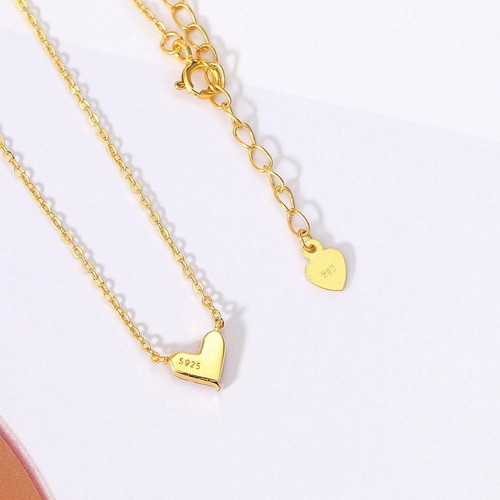 Collana Cuore Rosso in Argento 925 | Corindone Placcato Oro 14K | Regalo... - Foto 2 di 5