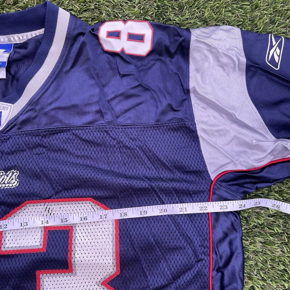 Camiseta deportiva Reebok NFL Patriots Wes Welker XL azul marino plateada camisa retro Foto 4 de 4