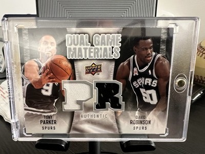 DAVID ROBINSON/TONY PARKER 2009-10 Upper Deck Dual Game Material #DG-TD