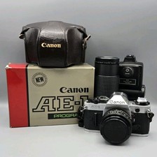 Canon AE-1 Program 35mm SLR Film Camera with 50mm Lens Kit, Case, TONS MORE