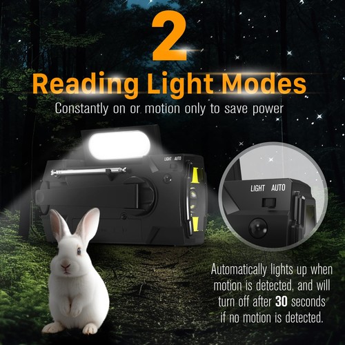 Notfall Wetter Radio (Modell A3) NOAA/AM/FM mit 14800mWh Tragbarer Stromba... - Bild 6 von 8