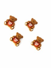 Mini Teddy Bear Buttons Love Me Craft Embellishments Set of 4 Doll House Toy