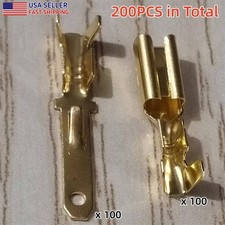200pcs Noninsulated Male Female 2.8mm Spade Terminal Quick Splice Wire Connector