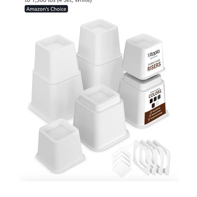 Utopia Bedding Adjustable Bed Risers Set of 4, 3 & 5 in, White