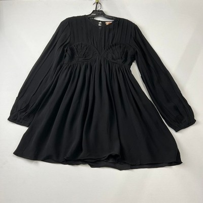 FARM RIO Long Sleeve Shell Mini Dress Women's Size S Black