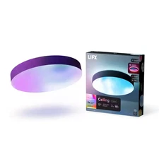 15 In. Matte Black Indoor Selectable LED Flush Mount Multi-Color Smart Wifi Ceil