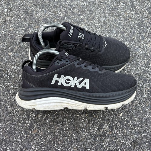 Hoka Gaviota 5 Schuhe Damen 7 Weite Schwarz Weiß Daily Road Jogging Sneaker