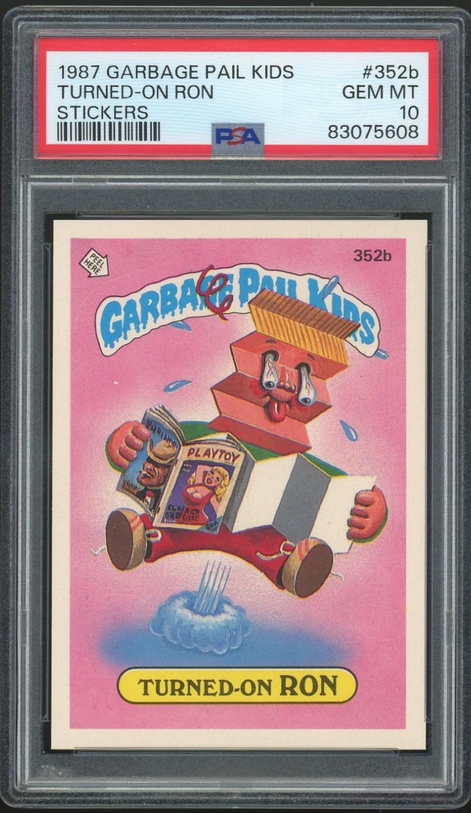 1987 Topps Garbage Pail Kids 9th Series #352b Turned-On Ron PSA 10 GEM MINT Os9