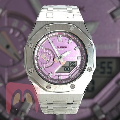 Casio G-SHOCK Mini GMA-S2100-3BPM Watch * Stainles Steel Silver/Metallic Purple