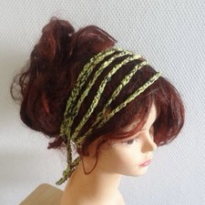 Layered Braided Hippie Boho Style Headband Rustic Handmade