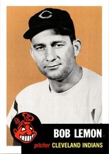 Bob Lemon Cleveland Indians 1991 Topps Archives 1953 Topps Reprint BLANK BACK