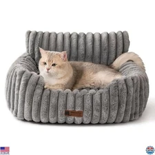 MEWOOFUN Cozy Cat Bed - Plush Couch with Washable Cover for Dogs & Kittens 15lbs