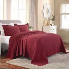 Fleur De Lis Cotton Matelasse Medallion Bedspread and Pillow Sham Bedding Set