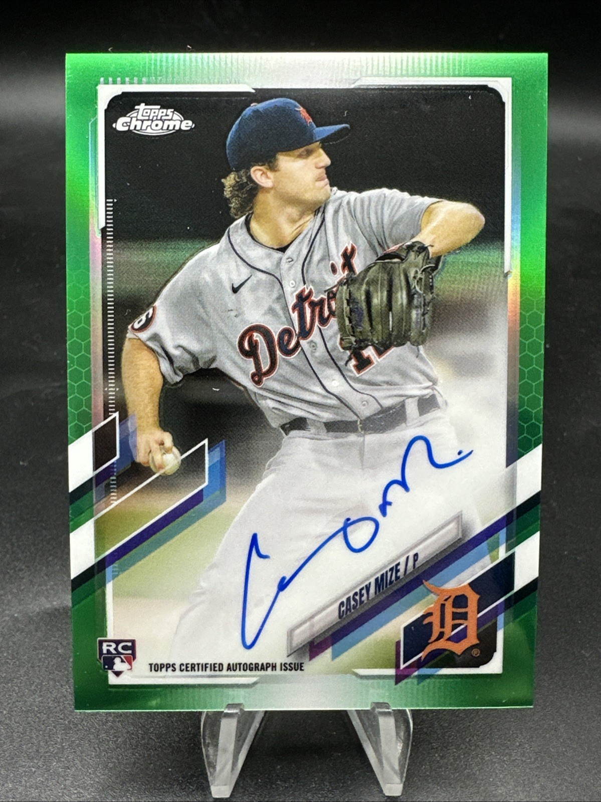 2021 Topps Chrome Casey Mize Green Refractor RC Rookie Auto RA-CM #55/99