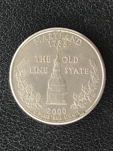 2000-D State Quarter Dollar Maryland 25 Cents KM#306 Coin Uncirculated Rare #2
