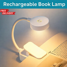 Folding Mini Clip LED Book Lamp - USB Rechargeable, 3 Modes, Reading Light
