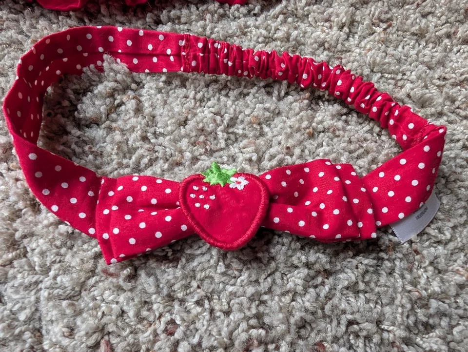 Lindo Vestido y Diadema Gymboree So Berry Rojo Fresa 0-3 Meses Foto 2 de 4