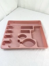 Vtg Rubbermaid Flatware Tray Holder Mauve Silverware Drawer Utensil Organizer FS