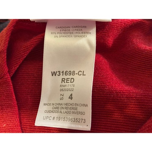 Bonnie Jean Girls Plaid Holiday Dress with Cardigan Size 4 Red and Navy NWT - Picture 7 of 8