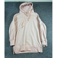 Aerie Oversized Hoodie Womens Medium Pink Pullover Zippered Sides Sweatshirt