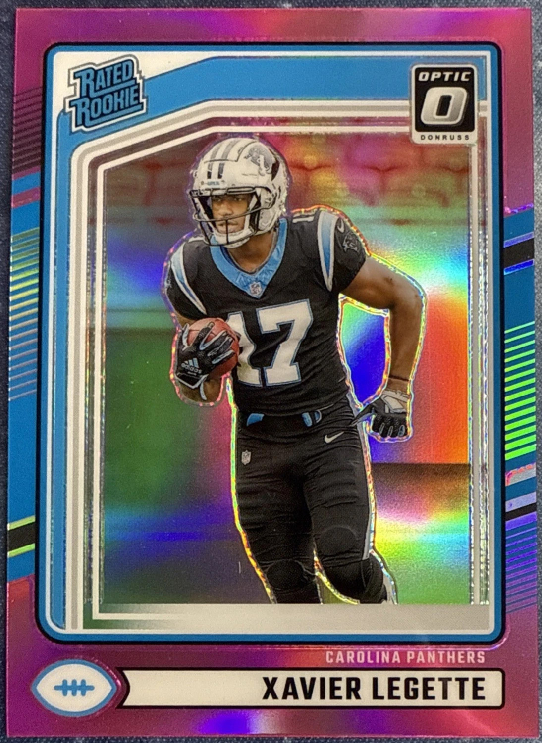 2024 Panini Donruss - Rated Rookie Xavier Legette #323 Optic Preview Pink Prizm