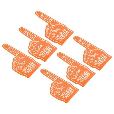 6 Stück Schaumstofffinger 18 Zoll,Nummer 1 Schaumstoffhände Cheerleading,Orange