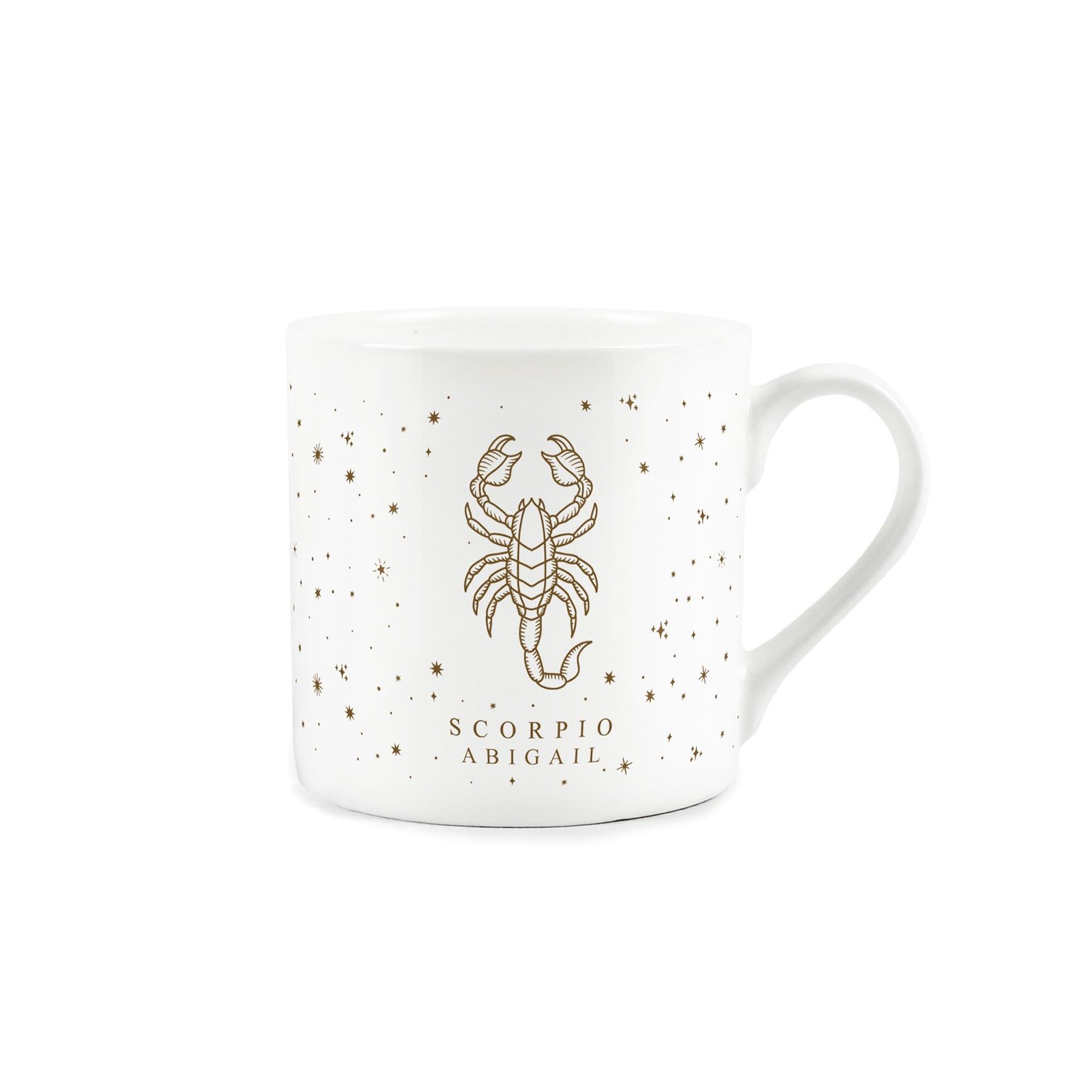 Personalised Scorpio Bone China Mug - Gold Stars Zodiac Customised Gift Cup