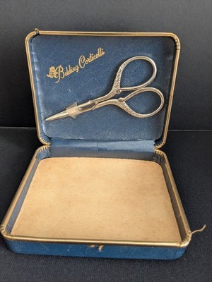 VTG Belding Corticelli Travel Sewing Kit Box & Decorative Scissors Only