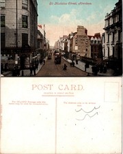 Aberdeen Scotland St Nicholas Street Shops Tram Postcard